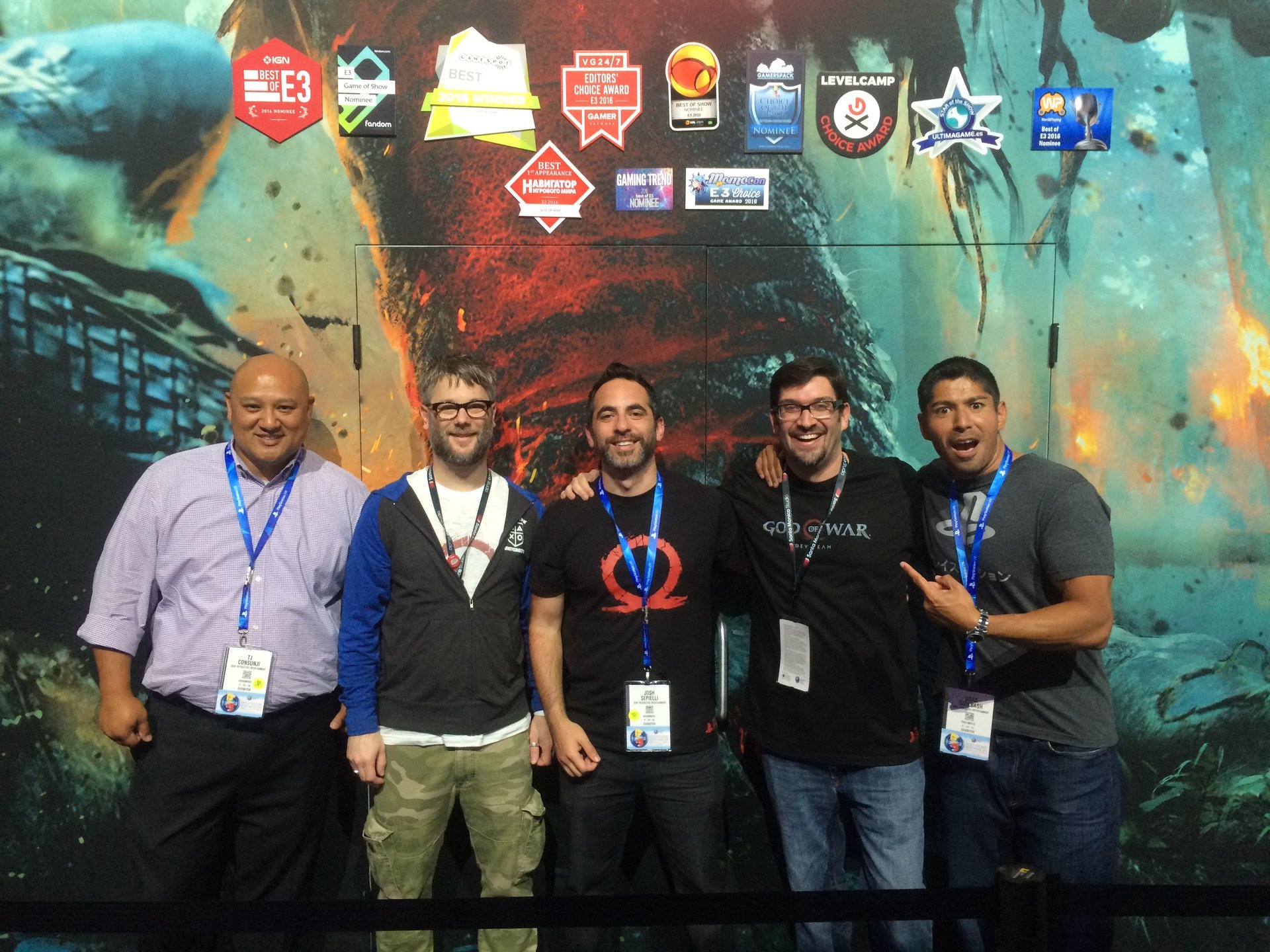 Kevin with Asad and the publishing team at the E3 booth