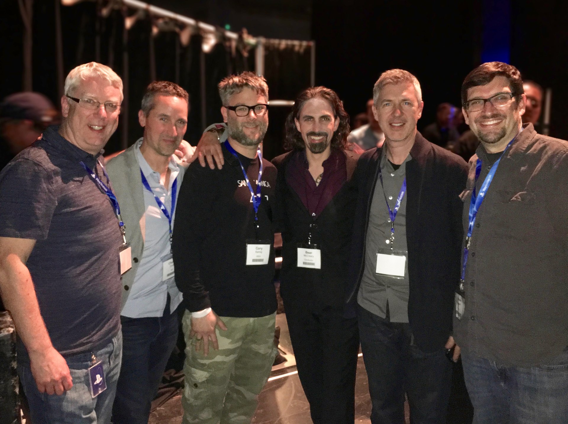 Kevin with Bear McCreary and the music team